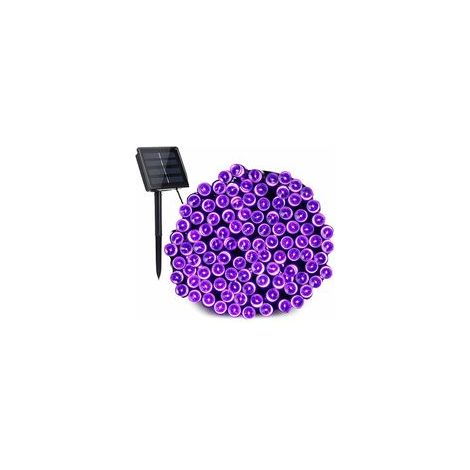 Lilafarbene Weihnachtslichterkette, solarbetrieben, 22 m, 200 LEDs, wasserdicht – Außendekoration für Garten, Terrasse, Hof, Weihnachtsbäume (1/4)