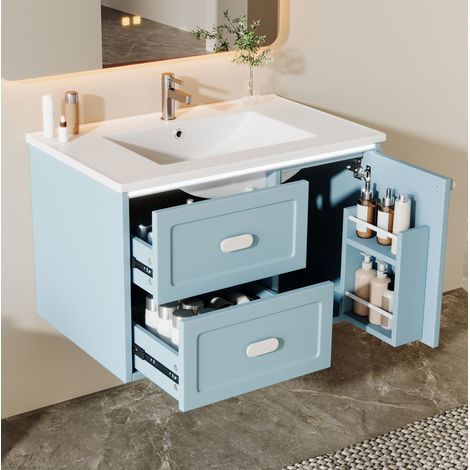mobile contenitore 76x46x51 lavabo LED integrato blu OKMYHOME (1/5)