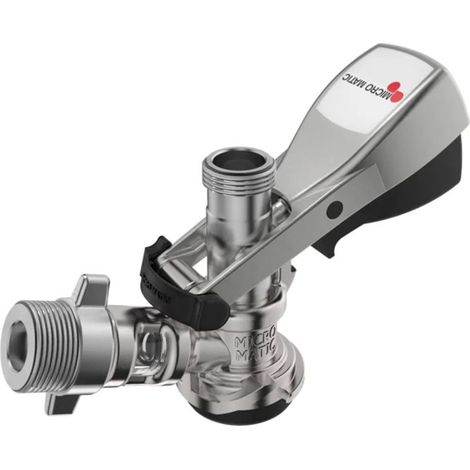 Tête de tirage Köpi Micro-Matic Type D pour raccord de fût en cave - Raccords R 5/8" boisson et R 3/4" gaz - Piston en acier inoxydable (1/3)