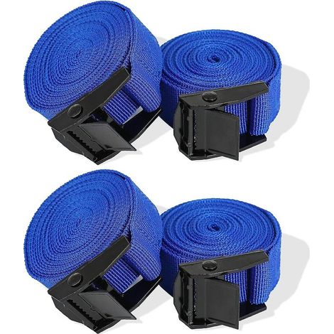 Sangles d'arrimage bleues avec cliquet - 5 m x 25 mm (1/5)