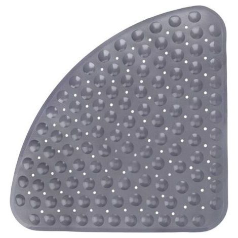 Non-slip duschmatte quarter circle bath mat non-slip shower mat corner half round with suction cups and Abflusslöchern, 54x54cm, Triangular Badewannenmatte (1/5)
