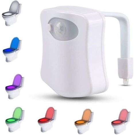 Eclairage LED pour WC / Capteur de Mouvement Luminaire pour Toilette et Salle de Bain / Lumière Veilleuse avec 16 coloris Différents (1/5)