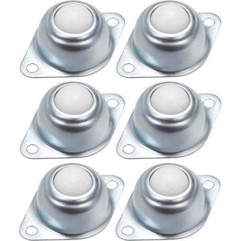 Ecleanfy - Lot de 6 roulettes de transfert en fer galvanisé, rouleaux nylon 360°, charge 15 kg (1/5)