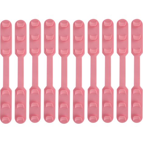 Crochets D'oreille Réglables - En Silicone Souple - Pour Masques Et Visières - Lot De 10 Pièces - Rose (1/5)