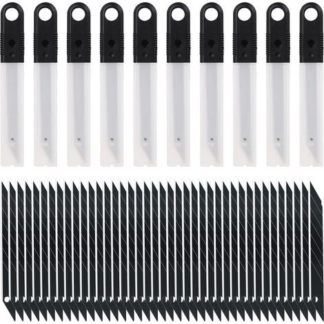 100PCS 8mm Lames de Rechange Noires pour Couteau d'Art Universel 8mm pour Papier Peint, Papier, Crayon à Sourcils, Artisanat (1/4)
