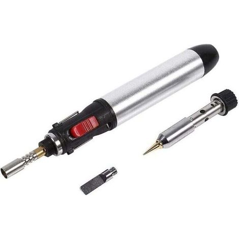 Kit de fer à souder au gaz - Kit de fer à souder sans fil au gaz butane 4 en 1 Torches de soudage à température réglable Outil Fer à souder sans fil (1/4)
