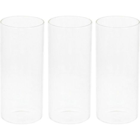 Lot de 3 bougeoirs cylindriques en verre, pots à bougies, centres de table pour mariage (1/4)