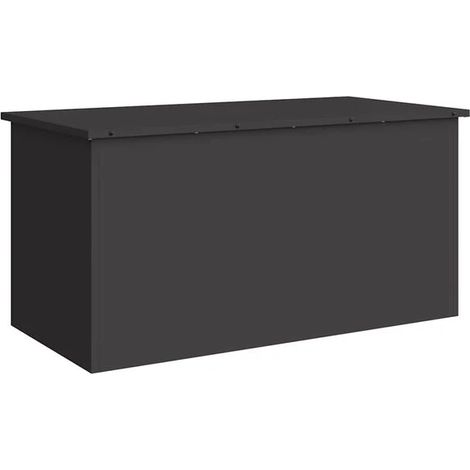 Coffre de rangement extérieur noir, 100 x 50,5 x 50 cm, acier. (1/5)