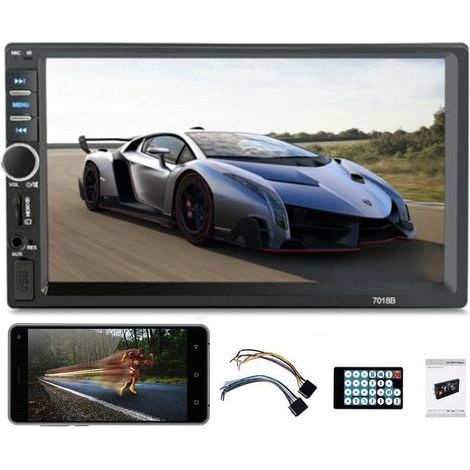 TRADE SHOP - Bluetooth Autoradio 7" 2 Din Touch Screen Stereo Mp5 Mp3 Media Player 7018b - (1/3)