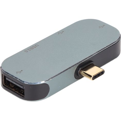 Station d'accueil USB-C, hub USB 3.0 5 en 1, 1 port USB 2.0, port de charge PD, prise audio 3,5 mm, adaptateur multiport remplaçable à chaud plug-and-play pour M