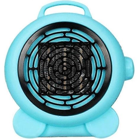 Mini chauffage électrique portable bleu pour la maison ou le bureau. Petit appareil de chauffage solaire silencieux. (1/5)