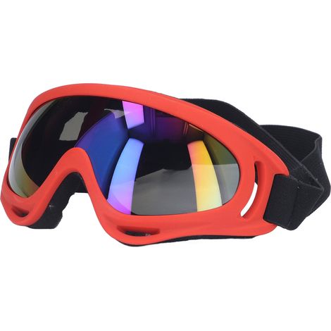 Lunettes de protection UV anti-vent pour chien, verres colorés, grande taille, modèle 3004 cadre rouge (1/5)
