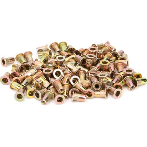 cosse a sertir-200 Écrous Rivet M3 en Carbone Galvanisé Zinc – Insert à Threader pour Assemblage Mécanique (200 pièces) (1/5)