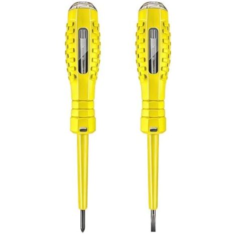 2-teiliges 2-in-1-Hochdrehmoment-Schraubendreher-Set, Spannungsprüfer-Schraubendreher, reaktiver elektrischer Prüfstift, Spannungsprüfer (gelb)