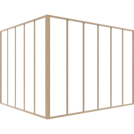 Verrière d'angle d'atelier en aluminium thermolaqué naturel clair 180 x 150 x 130 cm (L x l x H) – BAYVIEW