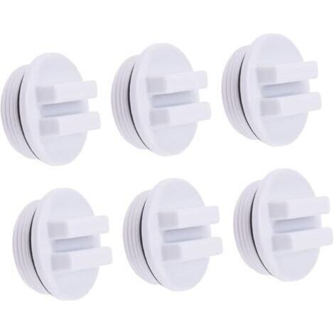 Lot de 6 bouchons antigel pour piscine gonflables pour spa, bouchon d'écumoire pour sortie, adaptateur de vidange de piscine, bouchon de vidange fileté, bouchon de tuyau de retour de piscine, (1/5)
