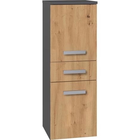 Mobile da bagno, Antracite / Rovere Artigianale, 85 x 30 x 30 cm (1/5)