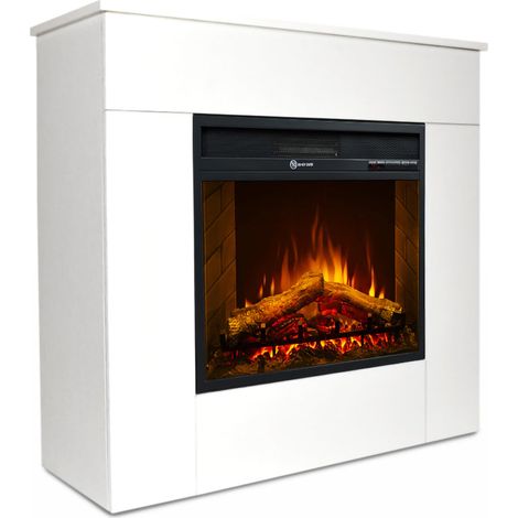 E-Kamin Feletto, Heizfläche 30 m2, Leistung (kW) 0,9/1,8, Indoor, 96x36x90h cm, Weiß