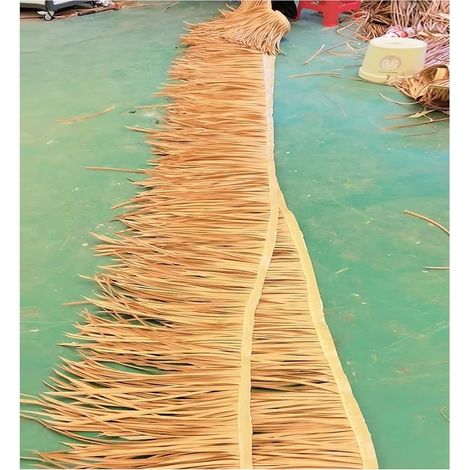 Rouleau de Chaume Toit de Paille 0.5x1-10m Tuile de Chaume de Palmier Fausse Paille Panneau Anti-âge Ignifuge pour Extérieur Tiki Bar Pavilion Jardin Décoration de Ferm(Size:10m/32.8ft) (1/5)
