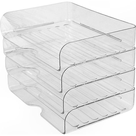 Pileur de Courrier Empilable pour Bureau, Plateau de Rangement avec Classement de Documents, Solution de Gestion de Papiers pour Espace de Travail (1/5)
