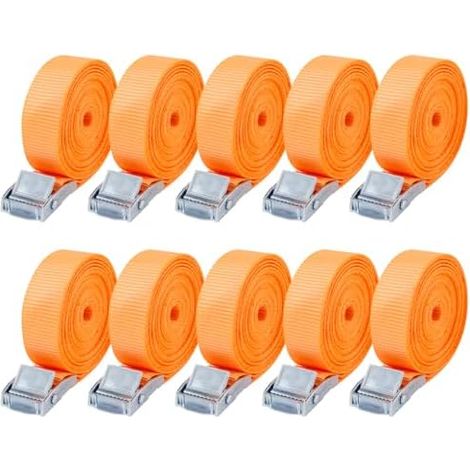 10 PCS 4m Sangle d'Arrimage,Sangle de Serrage,Sangle Porte Velo avec Boucle de Fermeture,adapté aux camionnettes,pour la Fixation de Motos/fourgonnettes/Porte-vélos/Bagages (1/5)