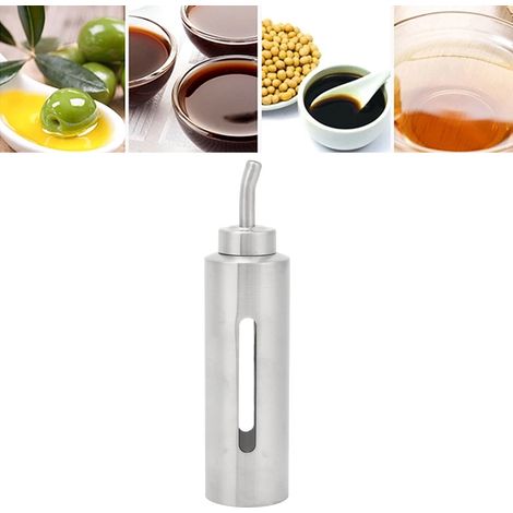 Bouteille portable en acier inoxydable 304 pour huile et vinaigre avec fenêtre transparente, style restaurant et cuisine, 4 (1/5)