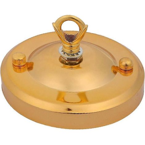 Plaque de fixation pour luminaire suspendu en métal doré, support de montage universel sécurisé pour lampe suspendue. (1/2)