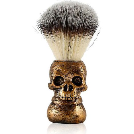 tte De Mort Poigne Blaireau (or) Salon De Coiffure Barbe Blaireau Outils De Beaut Pour Hommes Soins Du Visage Quotidiens Pour Hommes (1/5)