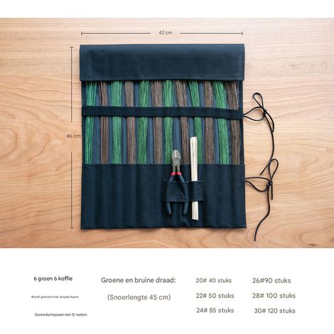 Kit de fil de fer pour ikebana, 6 fils verts + 6 fils marrons avec pince coupante, 45 cm (1/4)
