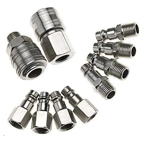 10x Euro Druckluftkupplung 1/4" BSP Schnellkupplung Kompressor (1/5)