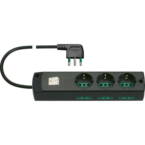 VIMAR - 00437.CC Multiprise 3P30+6P17/11+intercalaire+S1790° noir