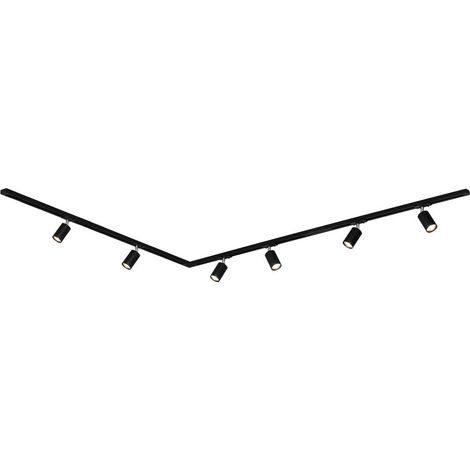 Système de rails Briloner Rail, kit complet, 6 spots GU10, orientables, pivotants, noir, 3 m (1/5)