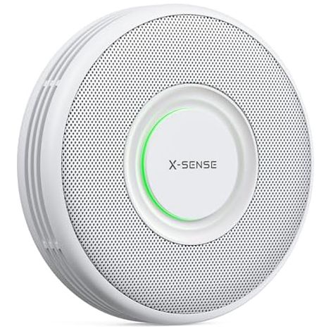 Détecteur de Fumée Autonome avec Alertes Vocales Français et 17 Emplacements, Alarme Incendie à Batterie Scellée 10 Ans, Mode Veille sans Clignotement, Grand Bouton, XS0B-SN, Lot 1 - fumée