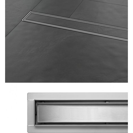 Duschrinne Bodenablauf Madeira 50 cm Edelstahl Siphon Befliesbar Ablaufrinne Ultra Flach (1/5)