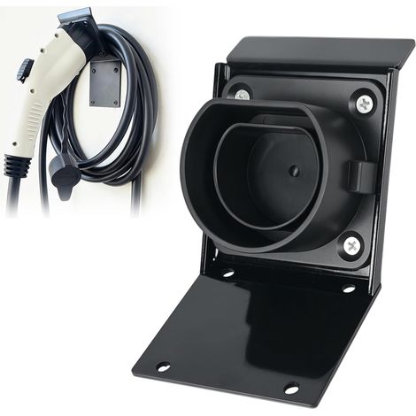 Support de câble de type 2 - Support mural - Gain de place - Support de câble en acier inoxydable résistant pour voiture électrique, hybride, EV, BEV, PHEV (1/5)