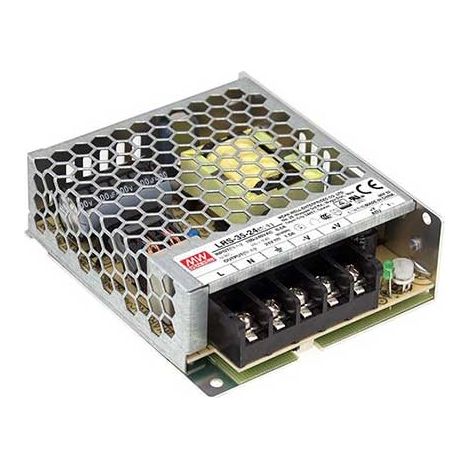 Alimentatore switching 35W 24Vdc 1.5A singola uscita Mean Well LRS-35-24 (1/3)