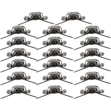 20 clous décoratifs à faire soi-même, motif tête de mort punk, idéaux pour bracelets, sacs, vêtements et articles en cuir, couleur ruthénium, 13 x 15 mm (1/4)