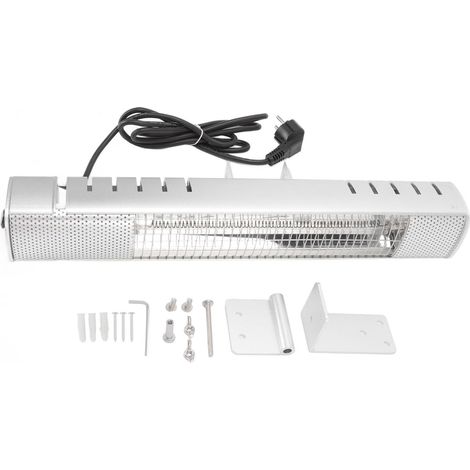 Chauffage mural intérieur/extérieur, étanche, pour salle de bain, 1000 W, élément chauffant en fibre de carbone, 220 V, norme européenne. (1/5)