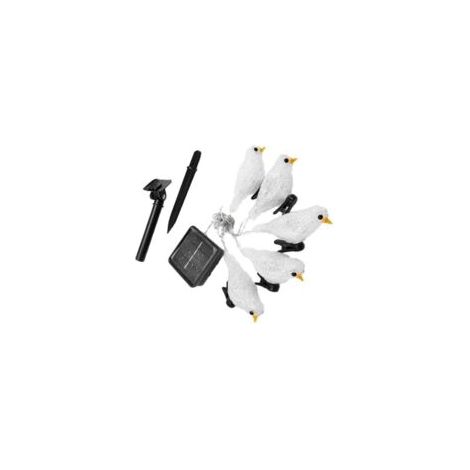 Luci a stringa solari impermeabili, in acrilico, con 5 LED, a forma di uccello, ideali per decorare un giardino o un patio, o per una festa. - Crezuo