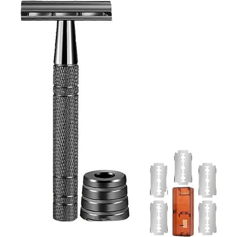 Rasoirs de sécurité remplaçables pour hommes, rasoirs métalliques réutilisables pour hommes, B-- (1/5)