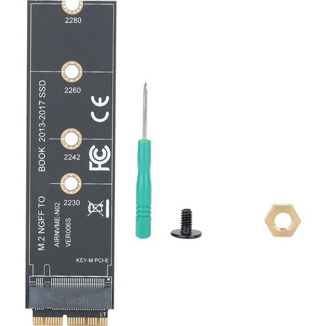 Adaptateur SSD NVMe M.2 pour MacBook Air 2013-2017 - Compatible PCIe 3.0 - Boîtier Noir ABS (1/5)