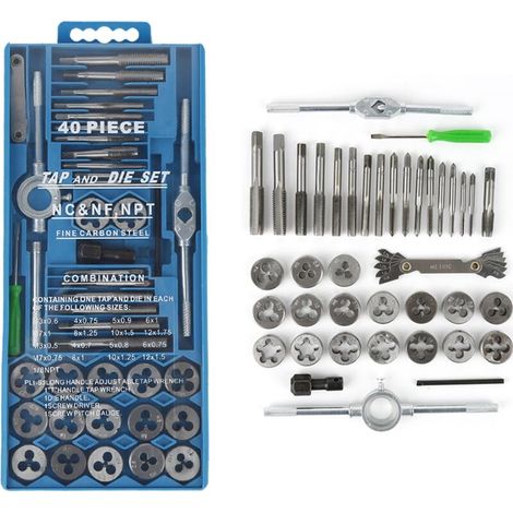 Set 40pcs Métrique Taraud de Filière Clé À Cliquet M3-M12 Boulon Écrou (1/5)