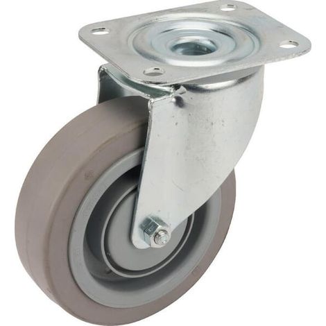 Roulettes pivotantes à bandage en caoutchouc élastique TENTE 3470UFP125P62