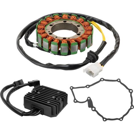 Kit de réparation du système de charge pour moto Honda NV400/Shadow 600 (1995-1997) (3 pièces) : bobine de stator + joint papier + redresseur Kit de réparation de magnéto (1/4)