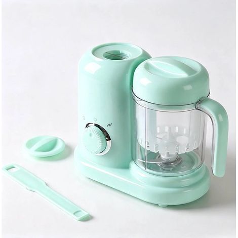 Robot culinaire pour bébé vert, appareil multifonctionnel pour hacher, cuire à la vapeur et mélanger, préparation et broyage automatiques en une seule étape, sans BPA (1/4)