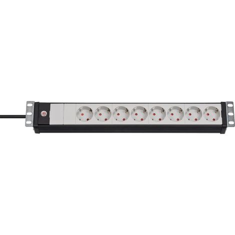 Brennenstuhl Premium-Line 19" regleta para armarios eléctricos 8 tomas negro/gris claro 3 m H05VV-F 3G1,5 formato 19" - 1156057028 (1/3)