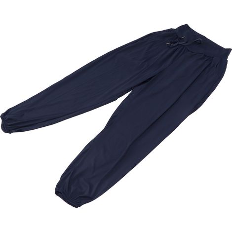 Pantalon de jogging femme taille haute, sweat à cordon, large et confortable, bleu marine, taille S (1/5)