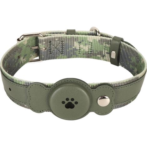 Adjustable Dog Collar Waterproof Lightweight Durable Comfortable Stylish Dog Leather Collar for Pet Dogs Cats OD Green (1/5)