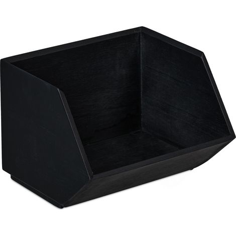 Pratico organizer da scrivania impilabile per documenti, cucina, ripostiglio, 12,5 x 35 x 31 cm in bambù antracite 130010794