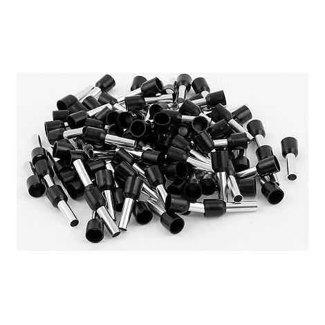 100pcs 6mm2 Cable End Cap Electrical Crimp Lug Wire Crimping Terminal Connector Terminal Insulated Bootlace Ferrule Black